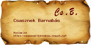 Csasznek Barnabás névjegykártya
