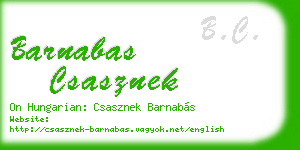barnabas csasznek business card